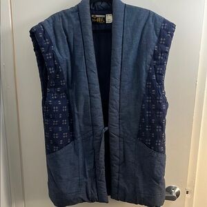 Vintage Japanese Vest L/XL Blue Chambray